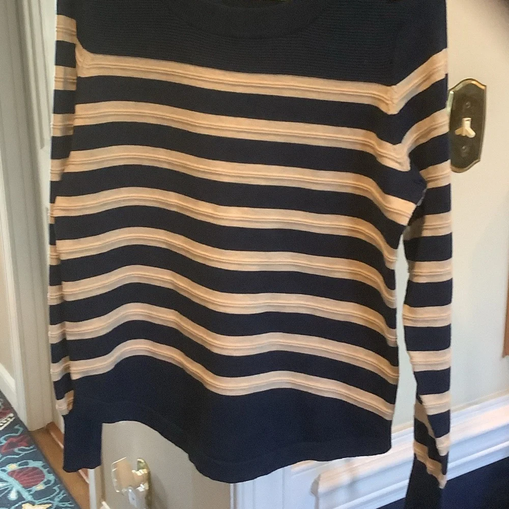 Liz Claiborne Blue and‎ Beige Buttoned Sweater
